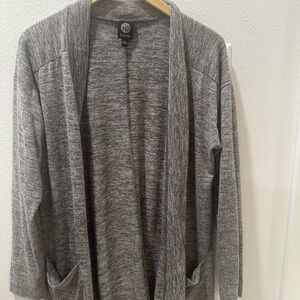 Bobeau Heather Gray Open Front Cardigan